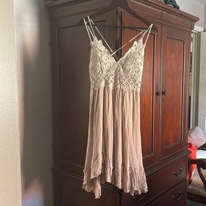 Beige Sundress with criss cross adjustable straps